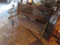 48" IRON AND WOOD BENCH