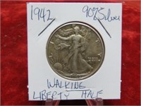 1942 Walking liberty 90% silver Half dollar US coi