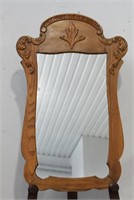 Vintage Wood Wall Mirror - 33.5"h x 21"l