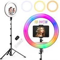 Vivitar LED Colored Ring Light with Stand, 18