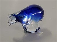 Glass Polar Bear Paperweight 3in X 4in