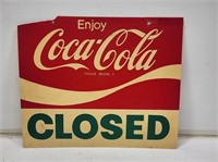 Vintage Coca-Cola Celluloid Open Closed Sign