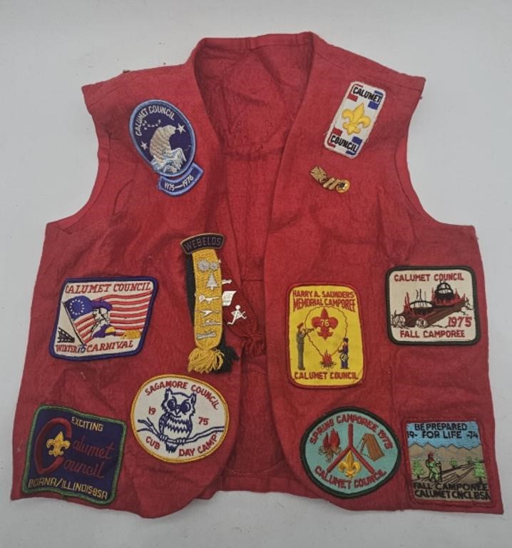 (JL) Vintage 1970's boyscout vest with patches