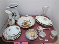 Misc China Plates, Dishes, Egg Cups, Hand Painted.