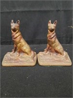 Pair of vintage bronze coyote bookends