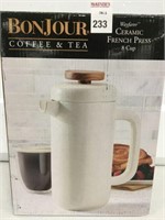 BONJOUR COFFEE & TEA WAYFARER CERAMIC FRENCH