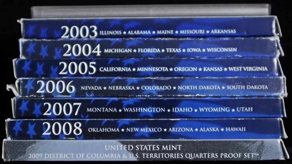 2002-2009 US QUARTERS PROOF SETS