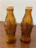 Brown Glass Coca-Cola Salt & Pepper