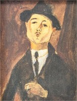 Italian Oil on Canvas Signed Amedeo Modigliani