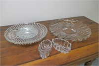 Glass Relish Plates & Spoon Holders