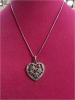 Sterling silver heart pendant necklace