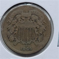 1864 2 CENT VG