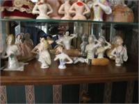 Assorted Lot of Doll Busts, 3 With Dresses