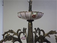 Stunning Antique Porcelain Chandelier 6 Arm