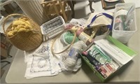 Knitting Supplies, Vintage Linens