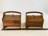 2pcs wood sewing machine box baskets