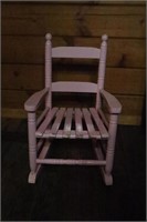 Child's Pink Wood Rocker