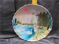 Antique Bavaria Hand Painted Plate with Keyhole