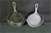 (2X) GRISWOLD #6 & #7 LG BLOCK CAST IRON SKILLET