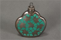 Silvered and Turquoise Scent Bottle,