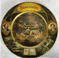 Early metal Jamestown souvenir tray