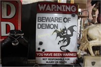 WARNING BEWARE OF DEMON SIGN