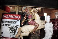 NATIVE AMERICAN ON HORSEBACK STATUE