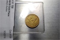 1844 $5 Gold Piece