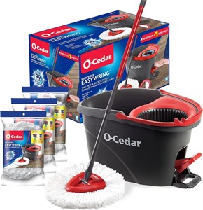 O-Cedar Easywring Spin Mop & Bucket with 3 Refills