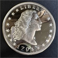 1 lb Fine Silver Round - Liberty Design