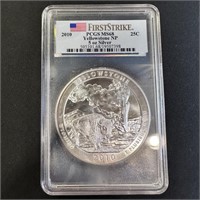 2010- 5 oz Silver ATB Yellowstone PCGS MS 68