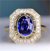 2.45ct Royal Blue Sapphire Ring 18K Gold