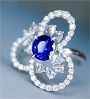 1.36ct Sri Lanka Royal Blue Sapphire Ring 18K Gold