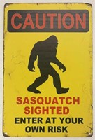 "Caution Sasquatch" Tin Sign