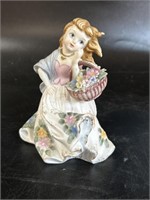 Vintage L'Amour Girl Figurine with Basket of