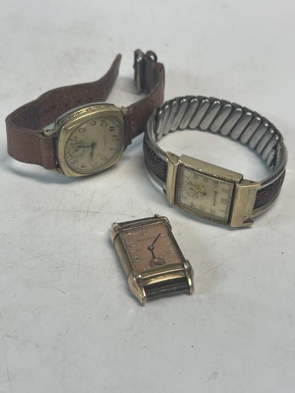 Two Bulova Watches and one Elgin Watch
