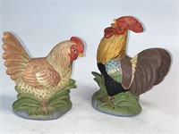 Ceramic rooster 6” ceramic chicken 5”