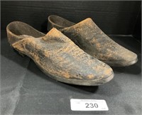 Civil War Era Leather Wooden Shoes.