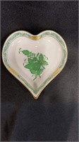 Herend Chinese Bouquet Green, Heart Tray Small ,