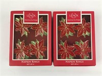 LENOX Poinsettia Napkin Ring Sets