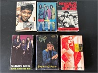 Retro rock pop cassette singles. 1980’s.