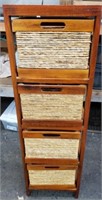 Cute Wicker/Wood 4 Drawer Storage Cabinet