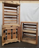 Rustic Mini Hutch Decor w/ Shelf