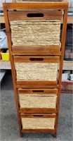 Cute Wicker/Wood 4 Drawer Storage Cabinet