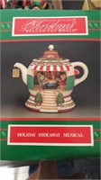 NEW Holiday Hideaway musical teapot