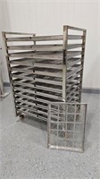 S/S DOUBLE WIDE DRYING RACK W 25 SCREENS  / TRAYS