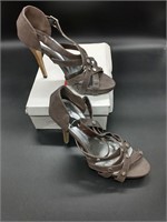 BROWN STRAP HIGH HEEL SHOES