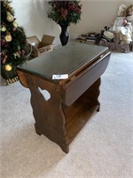 Antique Wooden Drop Leaf End Table