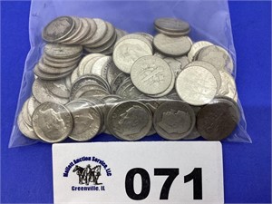 ROOSEVELT DIMES SILVER (100 COINS)