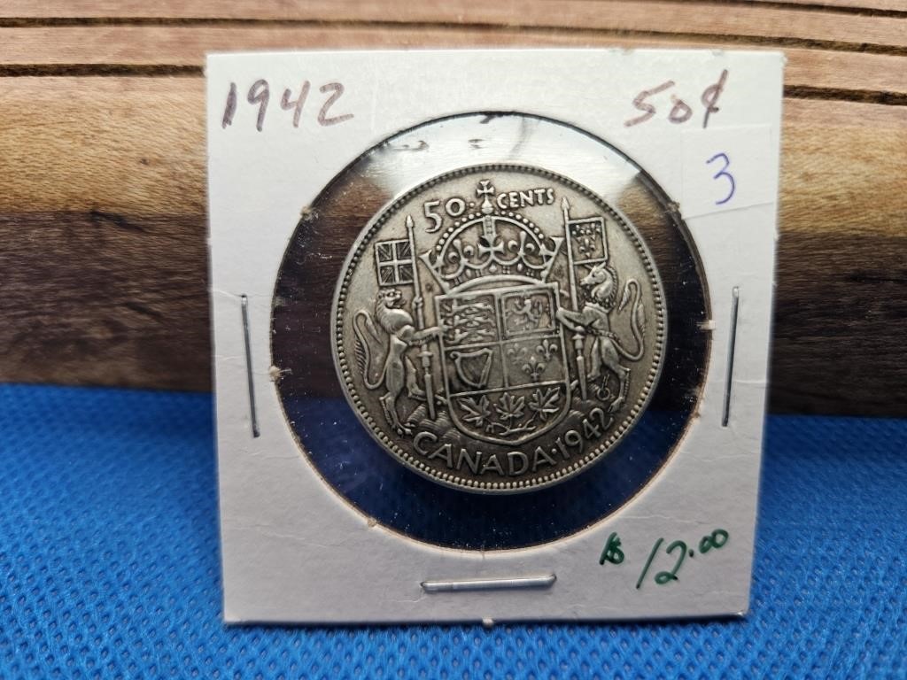 1942 50 CENT COIN SILVER